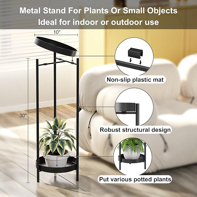 2 Tier Metal Flower Plants Holder, - Image 2