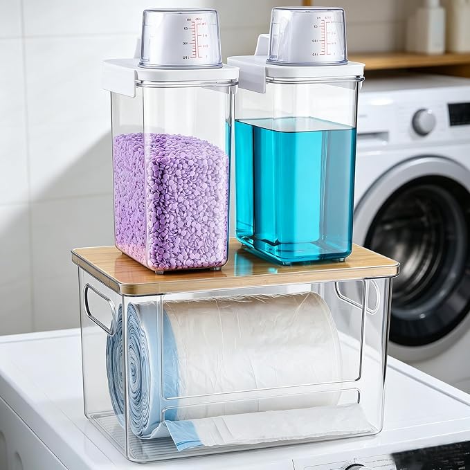 Trash Bag Dispenser Holder, 3-in-1 Laundry Detergent Dispenser Under Sink - Image 3