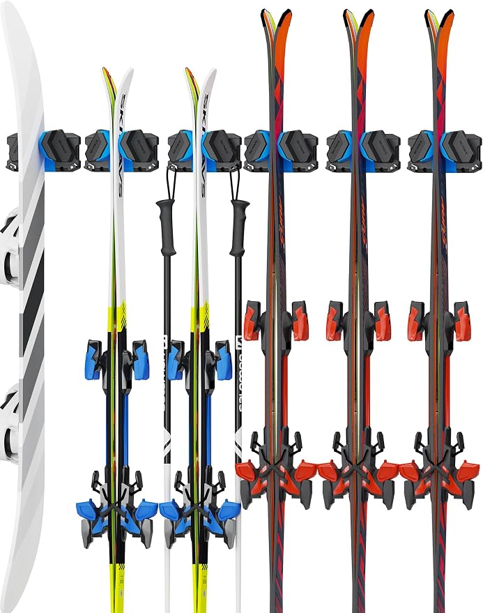 Ski & Snowboard Wall Rack, Ski Wall Mount & Ski Rack Wall Mount by SkifavsSkiWallMount