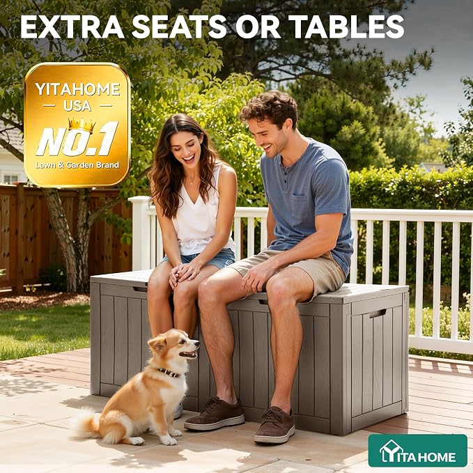 YITAHOME 30 Gallon Deck Box Outdoor Storage Box, Waterproof Resin Package - Image 4