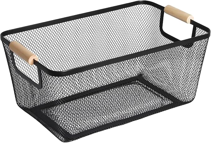 AJIODA Metal Mesh Steel Basket, Large Wire Storage Organizer Basket by AJIODA