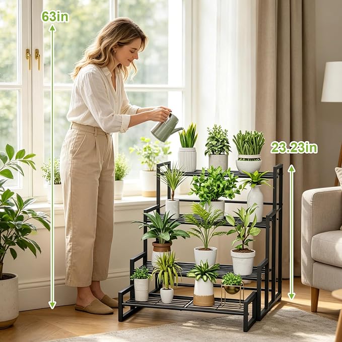 VyGrow Plant Stand, 4 Tier Widened Stackable Tiered Plant Stand, Upgraded - Image 7