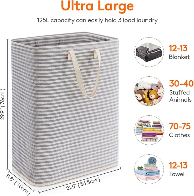 Lifewit 1 Pack Laundry Basket 125L Each, Collapsible Clothes Hamper - Image 4