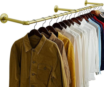 WEBI Industrial Pipe Clothing Rack, Heavy Duty Metal Garment Rack Bar Wall by WEBI
