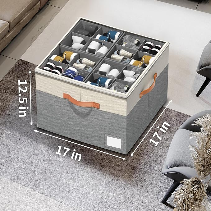 Aokeyee Shoe Organizer for Closet, 2 Pack Foldable Shoe Storage Organizer Box - Image 6