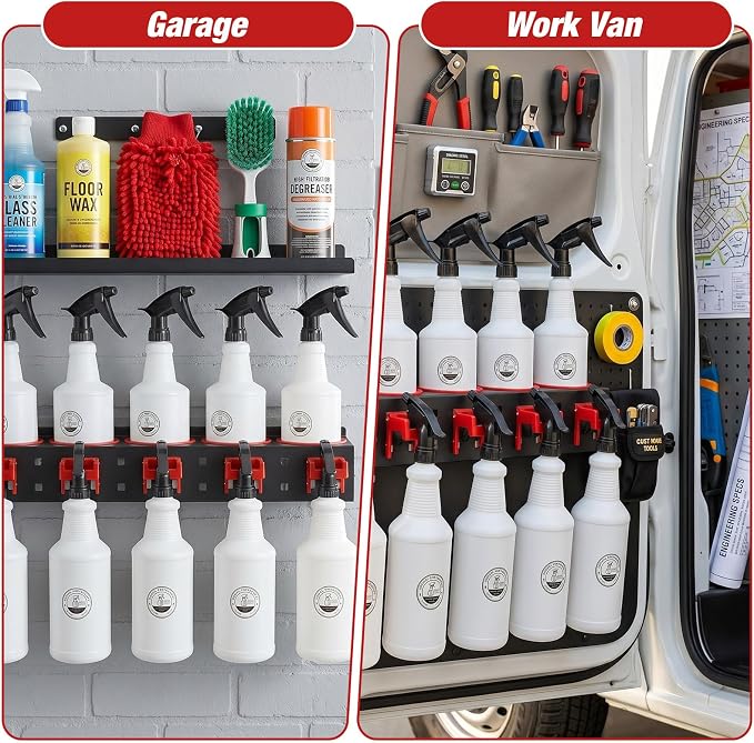 Marsui 4 Pack Spray Bottle Holder Wall Mount Detailing Bottle Organizer Spray - Image 7