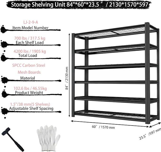 Standing Shelf Units Heavy Duty Storage Rack Industrial Wire Mesh Shelving - Image 3