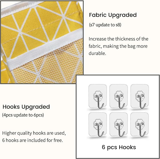 2pcs 3-pockets Large Wall Hanging Organizer Bag, Linen Fabric Door Hanging - Image 4