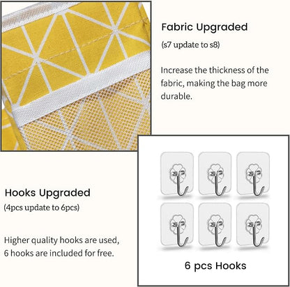 2pcs 3-pockets Large Wall Hanging Organizer Bag, Linen Fabric Door Hanging - Image 4