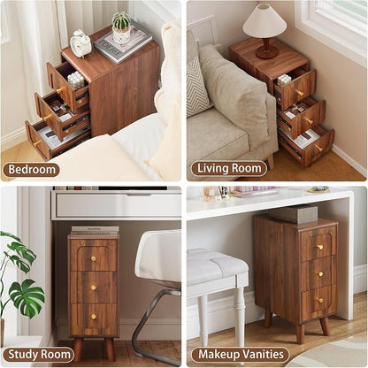Small Nightstand Set of 2, Narrow Nightstand Slim Couch Side Table - Image 7