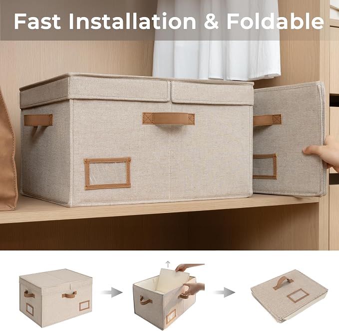 StorageWorks Large Clothes Storage Bins, Fabric Boxes - Image 4
