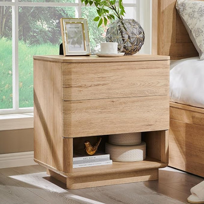 ACCOHOHO Nightstand with Charging Station, Large Modern End Table by ACCOHOHO
