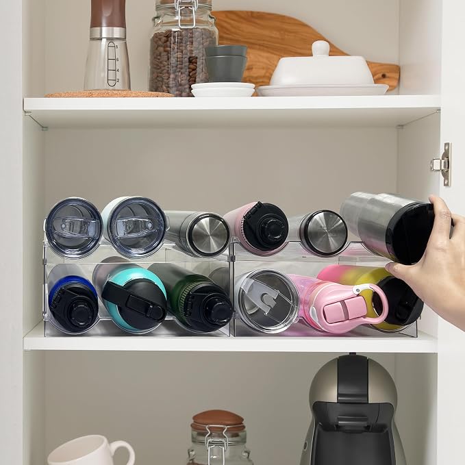 4 Pack Water Bottle Organizer, Stackable Kitchen Pantry Organization and - Image 2