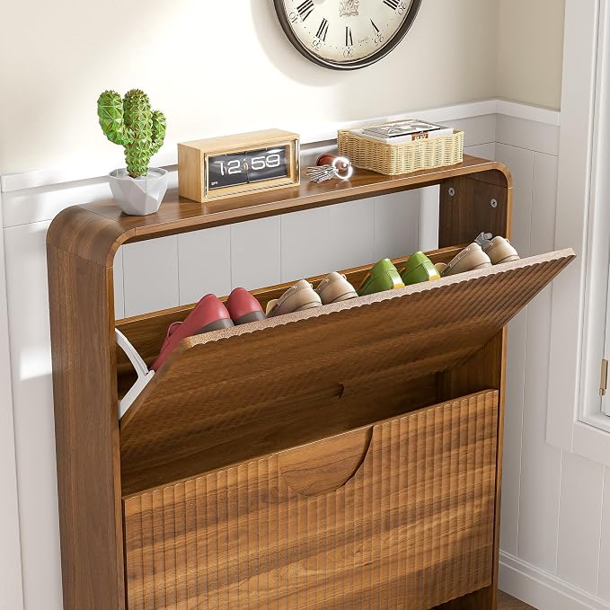 Narrow Shoe Cabinet with Entry Way, Slim Shoe Storage Cabinet - Image 4