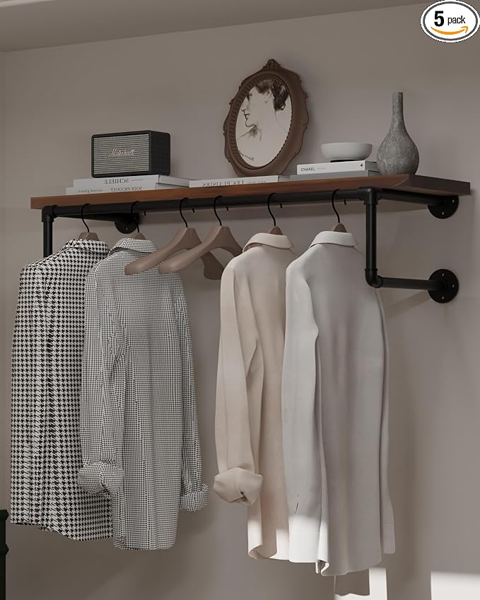 Clothes Rack 36in, Wall Mounted Garment Racks by INDUSTRIALSHELVESDESIGN