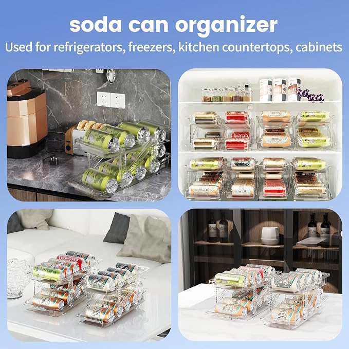 Soda Can Dispenser for Refrigerator Can Holders for Fridge, Adjustable Width - Image 5