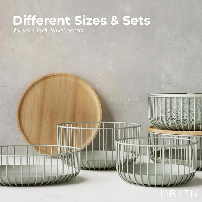 Fruit Basket with Wooden Bamboo Lid- Fruit Bowl - Image 6