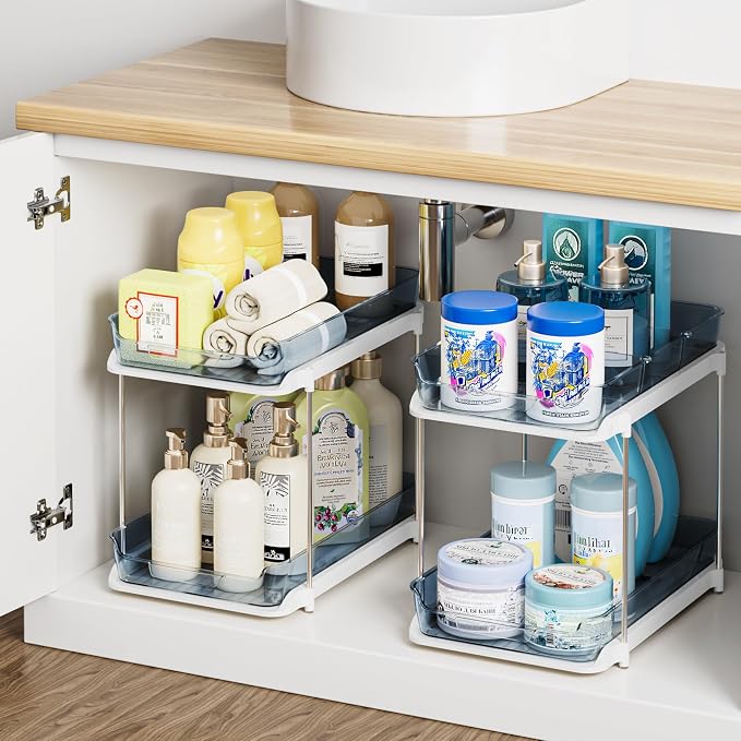 Delamu 2-Tier Multi-Purpose Bathroom Under Sink Organizers and Storage - Image 7