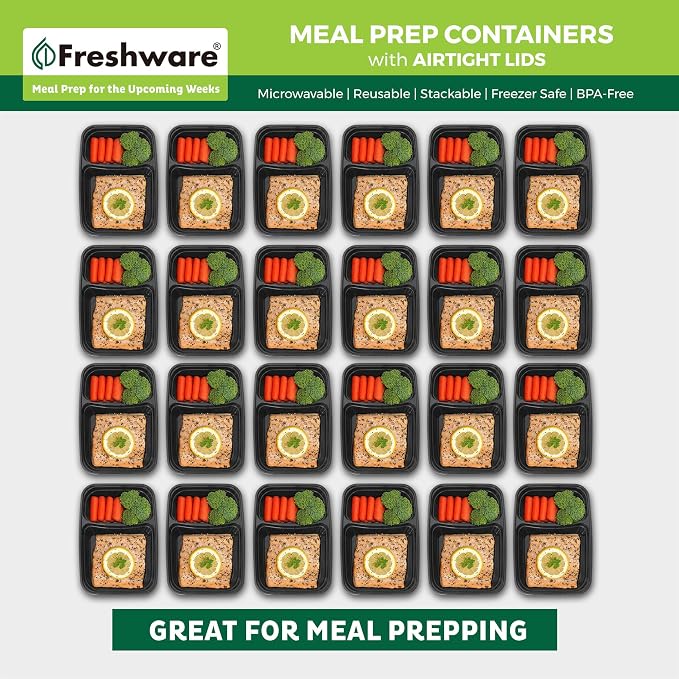 Freshware Meal Prep Containers 2 Compartment - Image 3