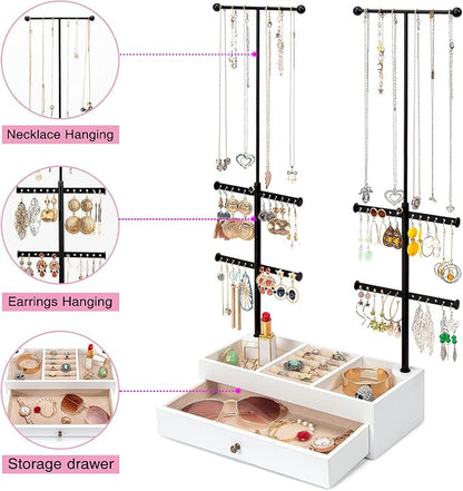 Emfogo Jewelry Organizer Stand Wood Basic Jewelry Drawer Storage Box - Image 4