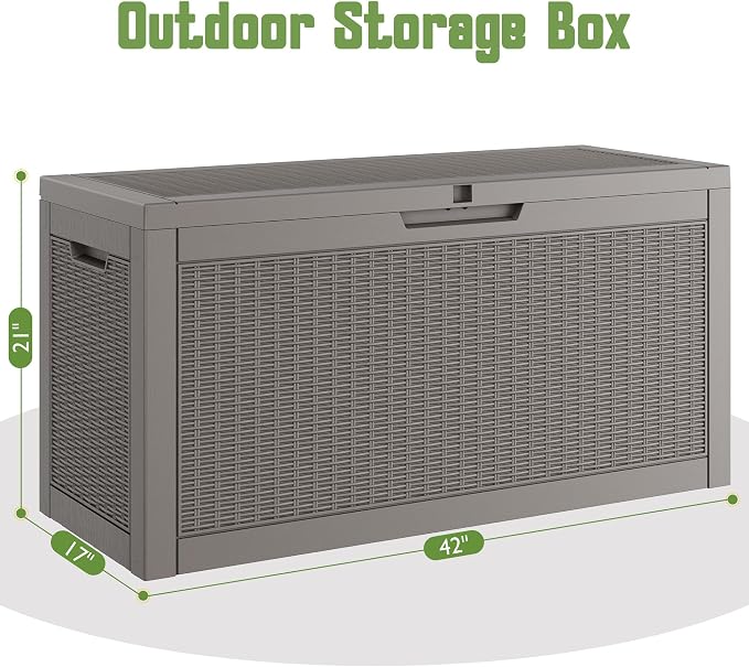 Outdoor Storage Box, 72 Gallon Resin Deck Boxes Outdoor Waterproof - Image 2