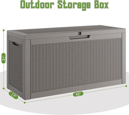 Outdoor Storage Box, 72 Gallon Resin Deck Boxes Outdoor Waterproof - Image 2