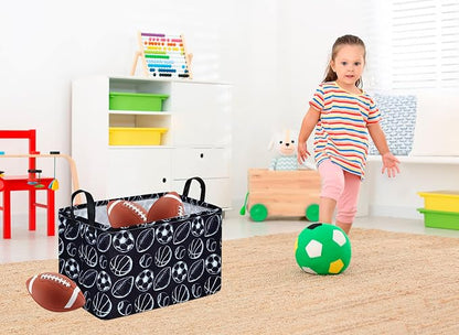 MAIZMZ Kids Hamper Storage Bins Organizer Toy Box Laundry Basket Large Canvas - Image 2