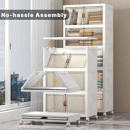 UAMFURI Stackable Storage Bins, 560QT Collapsible Drawers - Image 5