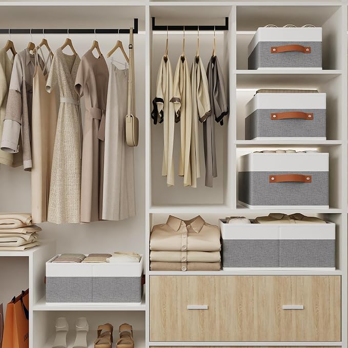 Storage Baskets, 16.1 × 9.8 × 6.5 Inch Drawer Organizers - Image 2