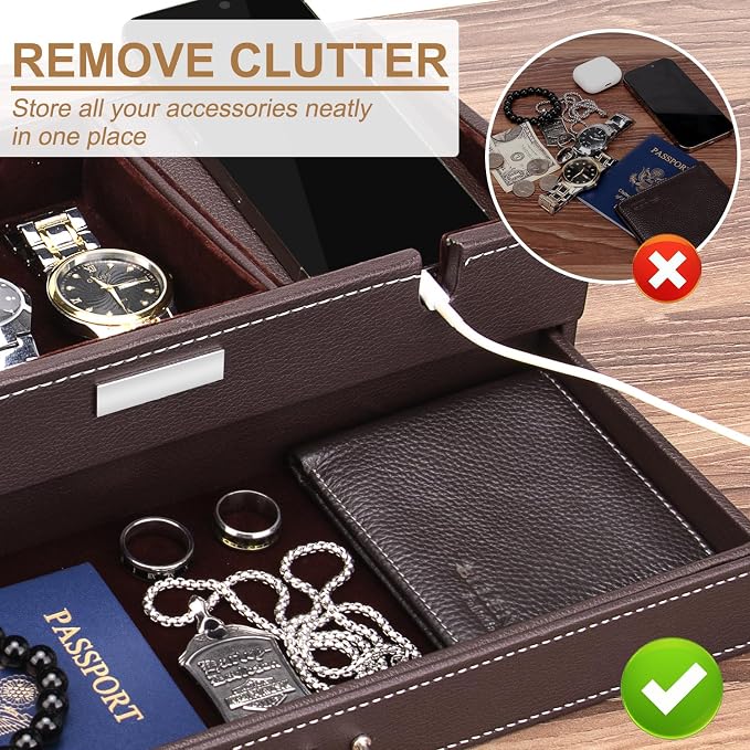 Baoyun Mens Valet Tray, Nightstand Organizers - Image 9
