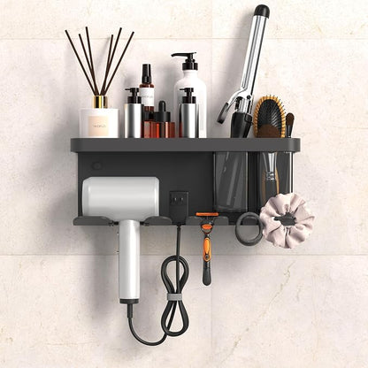 Hair Dryer Holder Wall Mounted Adhesive/Drilling, Hair Dryer Storage Organizer - Image 9