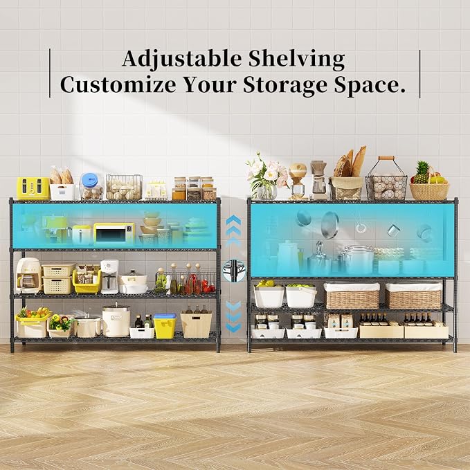 Storage Shelves, 4-Tier Adjustable Metal Industrial Utility Shelf Rack - Image 5