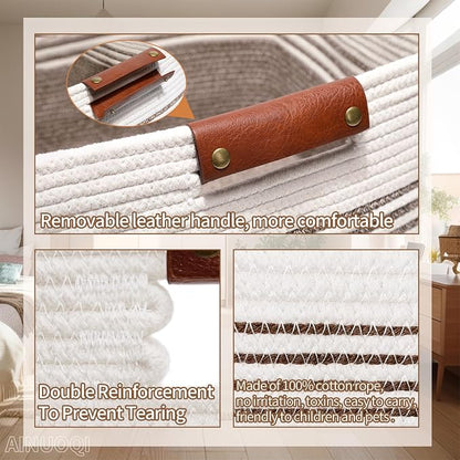 Laundry Hamper - Tall Woven Rope Laundry Basket - Clothes hamper - Image 7