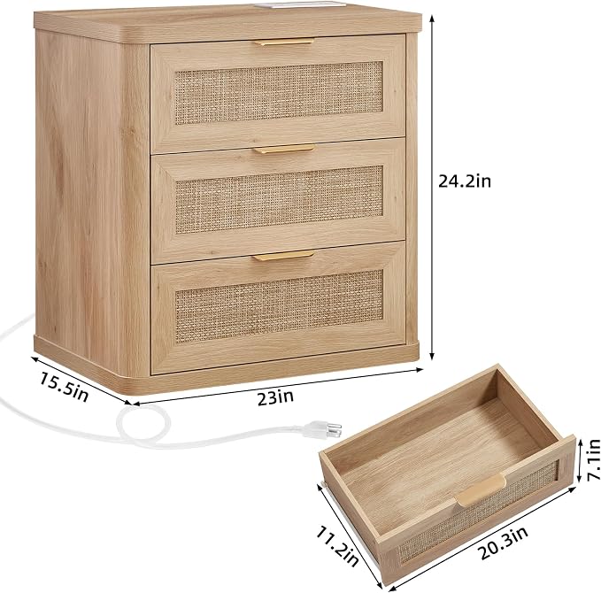 LEYAOYAO Rattan Night Stand - Image 2