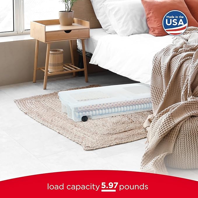 Rubbermaid 68 Quart Under the Bed Low Profile Storage Boxes - Image 5