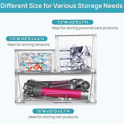 Vtopmart 7 Pack Stackable Storage Drawers, Easily Assemble Clear Plastic - Image 7