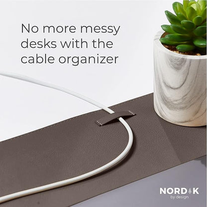 Nordik Cork Leather Desk Mat Cable Organizer - Image 5