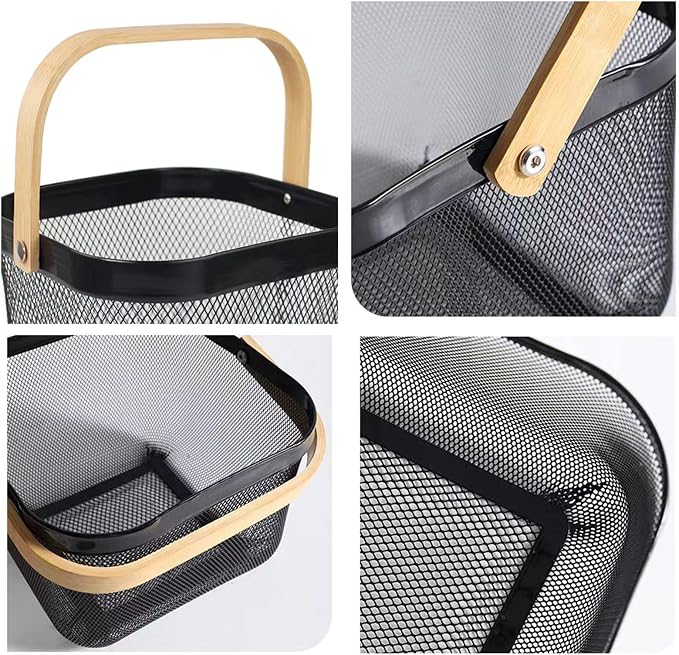 AJIODA Metal Mesh Steel Basket, Storage Organizer Basket Multi-functional - Image 4