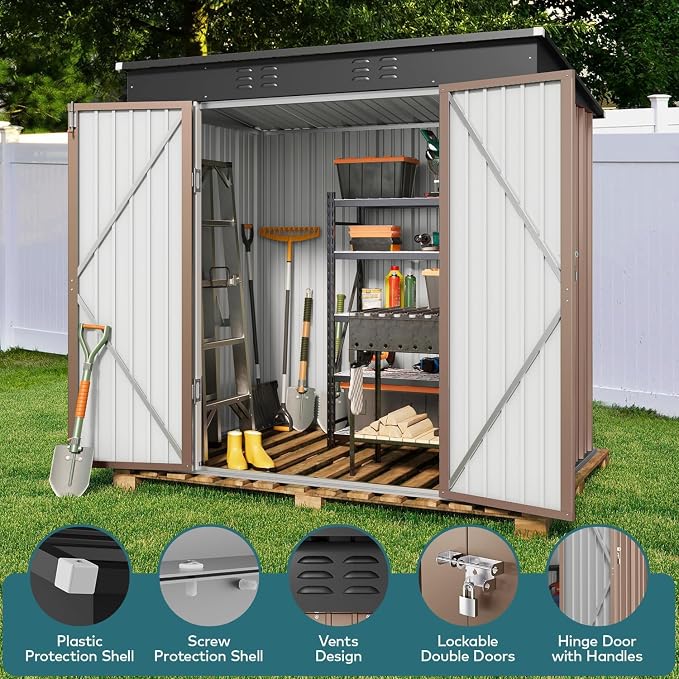 Gizoon 6' x 4' Outdoor Storage Shed - Image 4