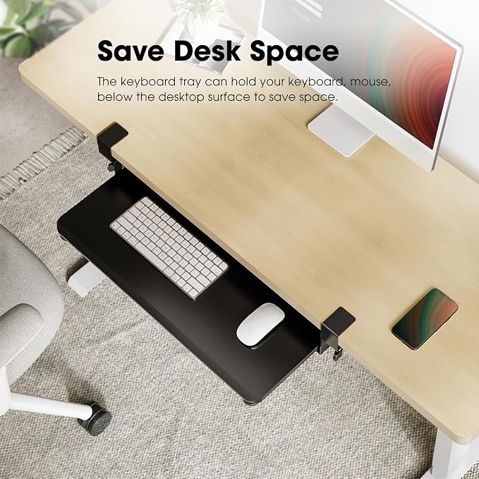 Fenge Keyboard Tray Under Desk, Pull Out Keyboard & Mouse Tray - Image 6