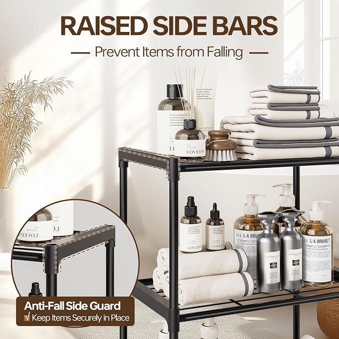 3-Tier Storage Shelves with Plastic Connectors – Metal Shelf Organizer - Image 5