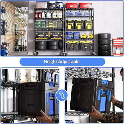 Wire Shelving with Wheels for Garage, 48” Heavy Duty Utility Storage Shelf | - Image 5