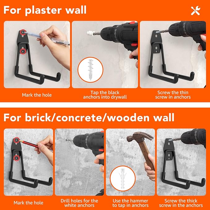 32 Pack Garage Hooks with Anti-Slip Coating Heavy Duty Wall Mount Hooks - Image 4
