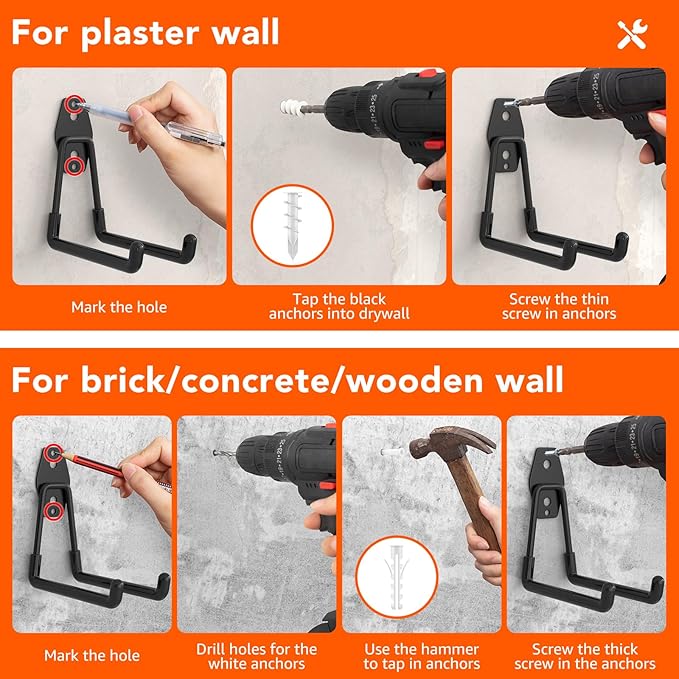 16 Pack Garage Hooks with Anti-Slip Coating Heavy Duty Wall Mount Hooks - Image 4