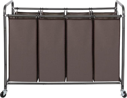 STO STO Laundry Sorter 4 Section, 4 Bag Laundry Hamper, Rolling Laundry Cart by STOSTO