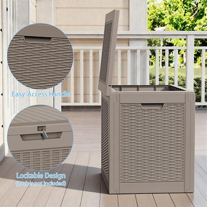 EasyUp 37 Gallon Deck Boxes Outdoor Waterproof, Resin Outside Storage Box - Image 3