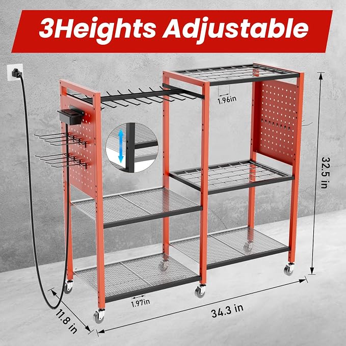 Heavy-Duty Power Tools Organizer Cart - Image 2