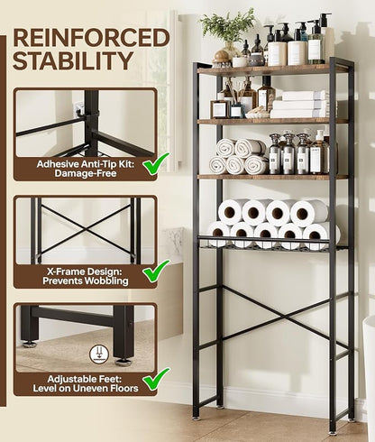 4-Tier Over-the-Toilet Storage Rack - Image 8
