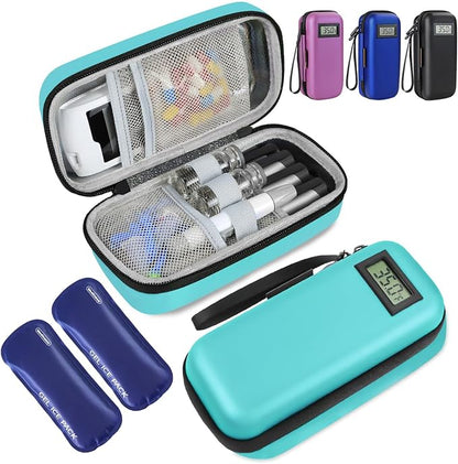 Insulin Cooler Travel Case, Portable Temperature Display Medicine Travel Cooler by Medineed
