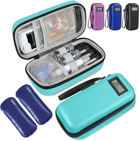 Insulin Cooler Travel Case, Portable Temperature Display Medicine Travel Cooler by Medineed